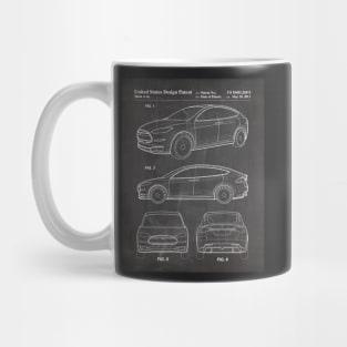 Tesla Model S Patent - Tesla Art - Black Chalkboard Mug